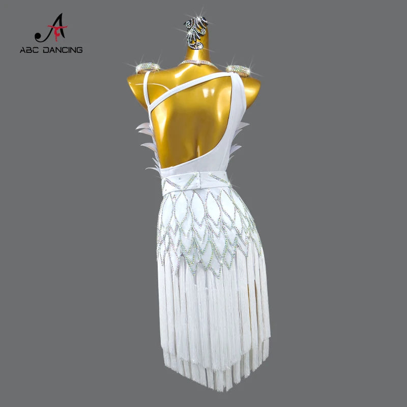Womens Ballroom Dance Dress Dancewear Elegant Party Clothing 2025 Adult Costume Female Prom Fringed Skirt Girls Samba Stage Suit