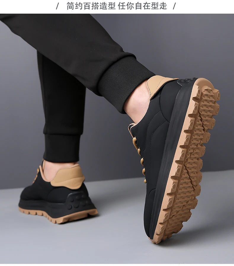 2025 New High-Quality Casual Sports Shoes With Breathable Leather Surface Anti Slip Soft Sole Round Toe Sports Shoes 38-44