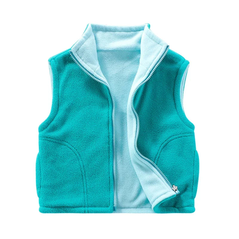 Teenager Outerwear Waistcoats Sleeveless Jackets Children's Vest for Boy Girl Polar Fleece Baby Kids Vest Warm Winter 2-12Y