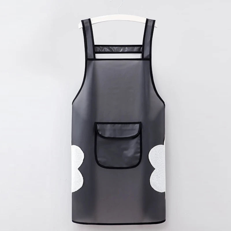 Kitchen Waterproof Apron Transparent Ladies Men Home Aprons Wipeable Oil Resistant Baking Accessories BBQ Restaurant Cafe Aprons