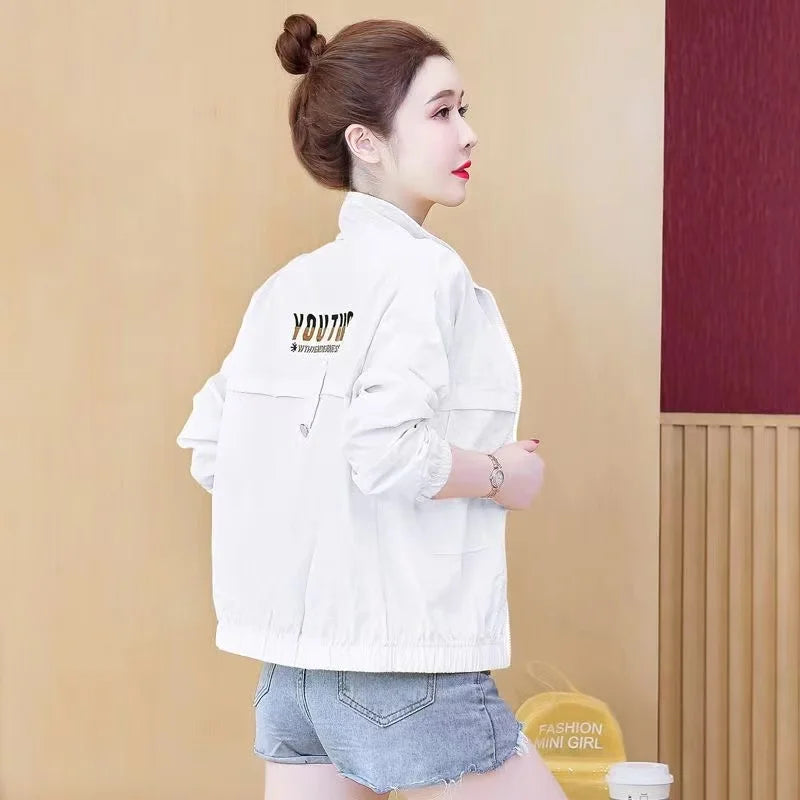 Sunscreen Coat Women's Summer Outerwear Breathable Joker UV Protection Sun-Protective Clothing Jacket Thin 2024 New Female Tops