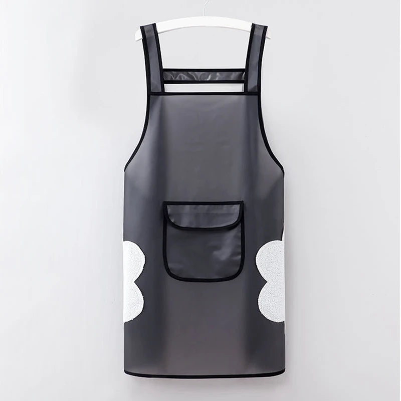 Kitchen Waterproof Apron Transparent Ladies Men Home Aprons Wipeable Oil Resistant Baking Accessories BBQ Restaurant Cafe Aprons