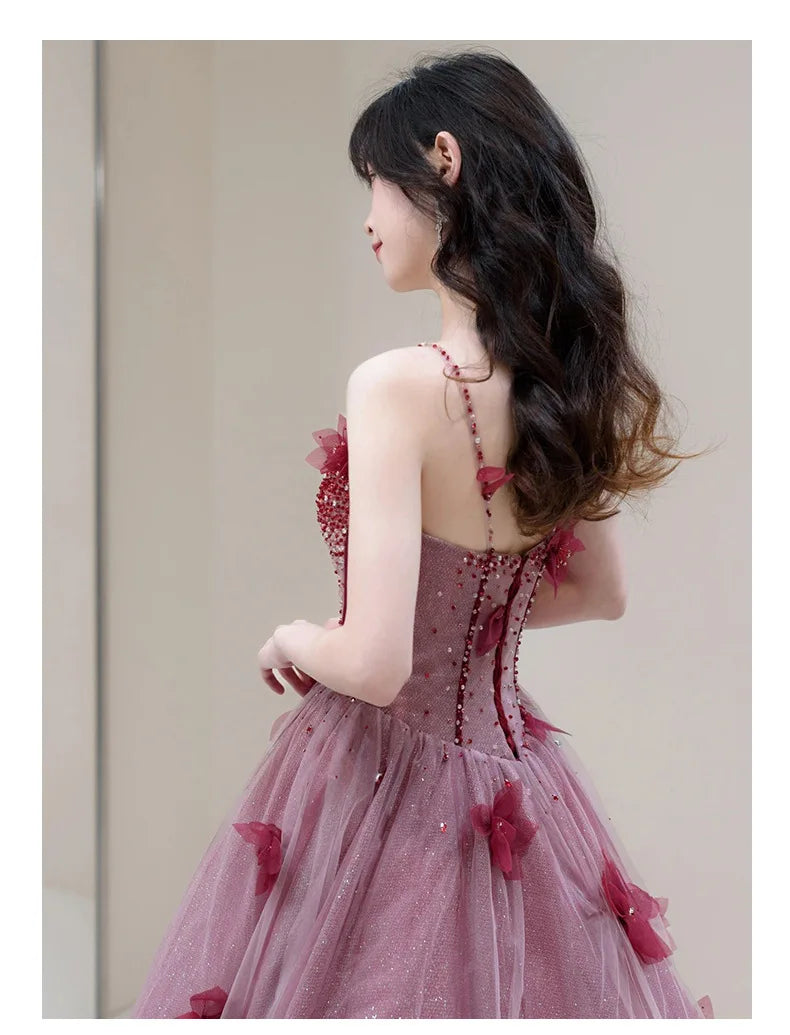 Bridal Toast Dress for Women 2025 Spring/Summer New Style Fairy Style Strap Heavy Industry Fashion Show Banquet Evening Dress