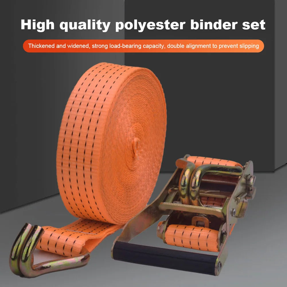 Heavy Duty Ratchet Tie Down Straps 3-10 Meter Long 40mm Wide Double Hook Lashing Belt for Truck Cargo Securing Transport Binding
