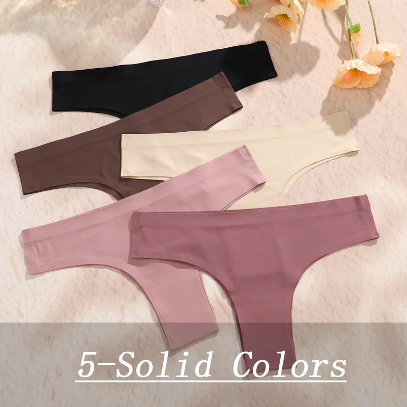 3PCS Women's Ultra-thin Seamless Panties Sexy Low Rise Brazilian Panties Ice Silk Underwear Sexy Panty Low Waist G-string Female