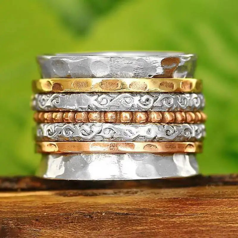Rotating Ring Spinner Ring For Women Anxiety Reliefs Ring Band Daughter Ring From Mom Adjustable Ring For Women Or Girls