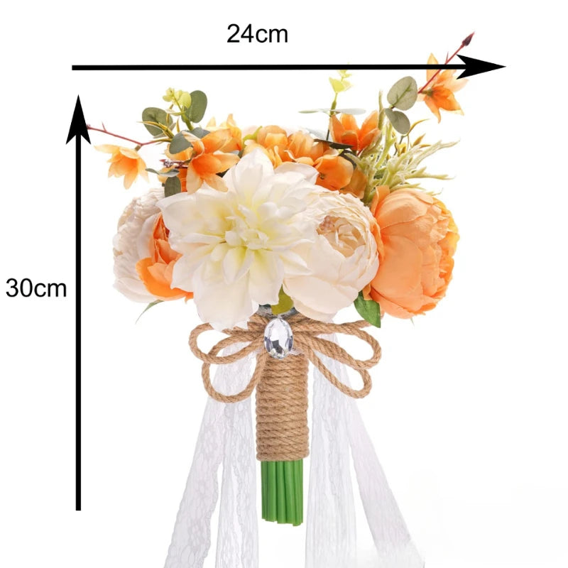 30CM Wedding Decoration Bridal Holding Flowers Artificial Roses Bundle Home Decoration Photography Props Silk Flowers