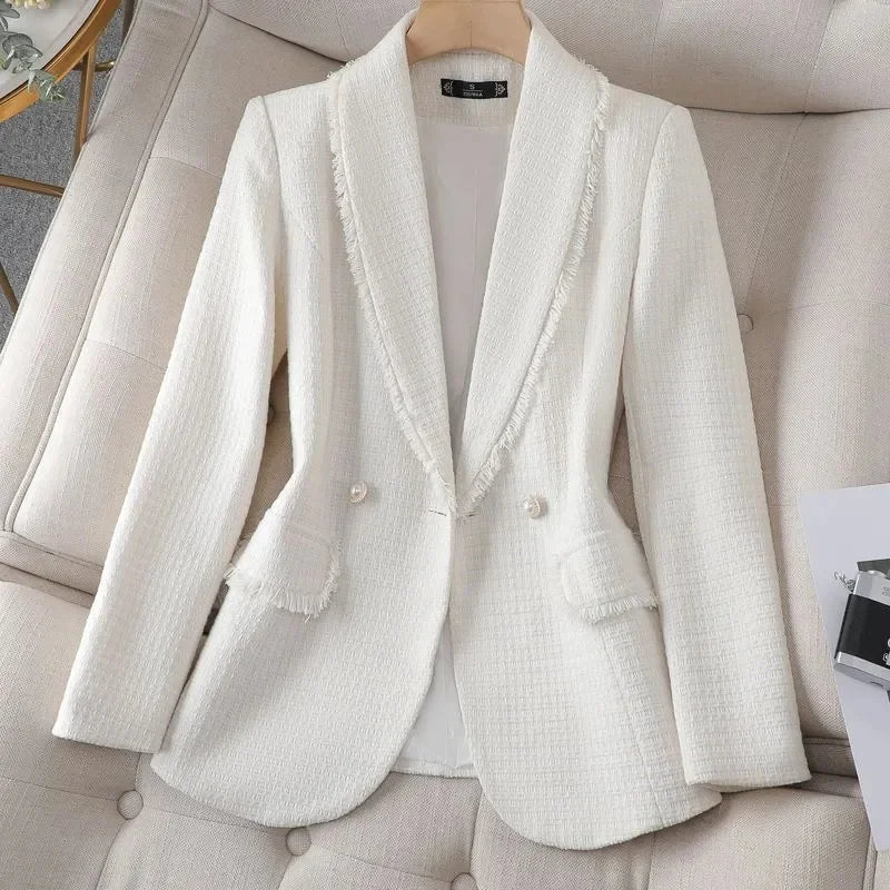 Blazer Women New Fashionable Elegant All-match Simple Classic Design Casual Office Lady Button Temperament Thin Coat