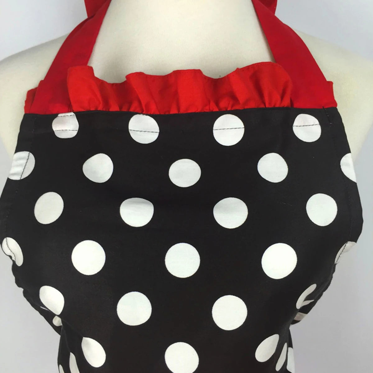 Kitchen Cooking Apron Retro Polka Dot Aprons Ruffle Side Vintage Cooking Aprons with Pockets Adjustable Kitchen Aprons for Women
