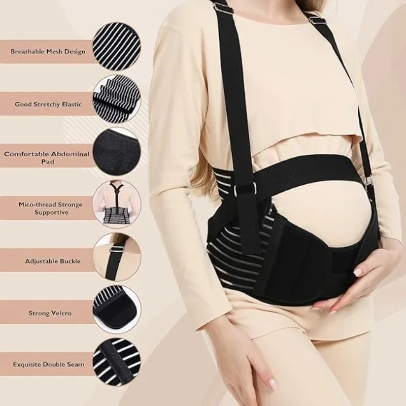 Maternity Belt Pregnancy Support Breathable Abdominal Binder Adjustable Waist Belt for All Stages of Pregnancy Postpartum