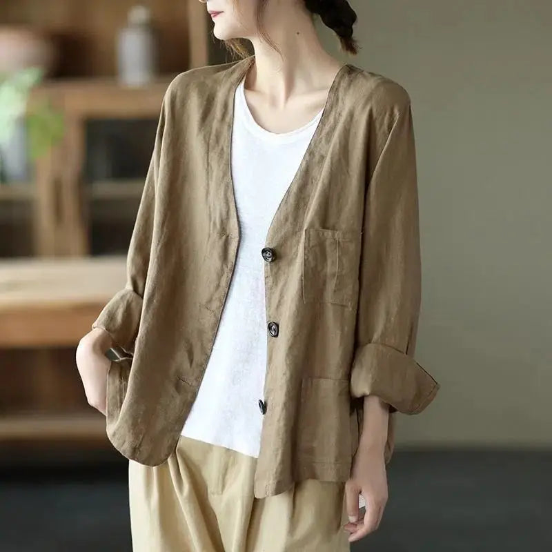 Jackets Women Retro Loose Design All-match Korean Style Leisure Minimalist Pure Female Popular Classic Basic Autumn Streetwear