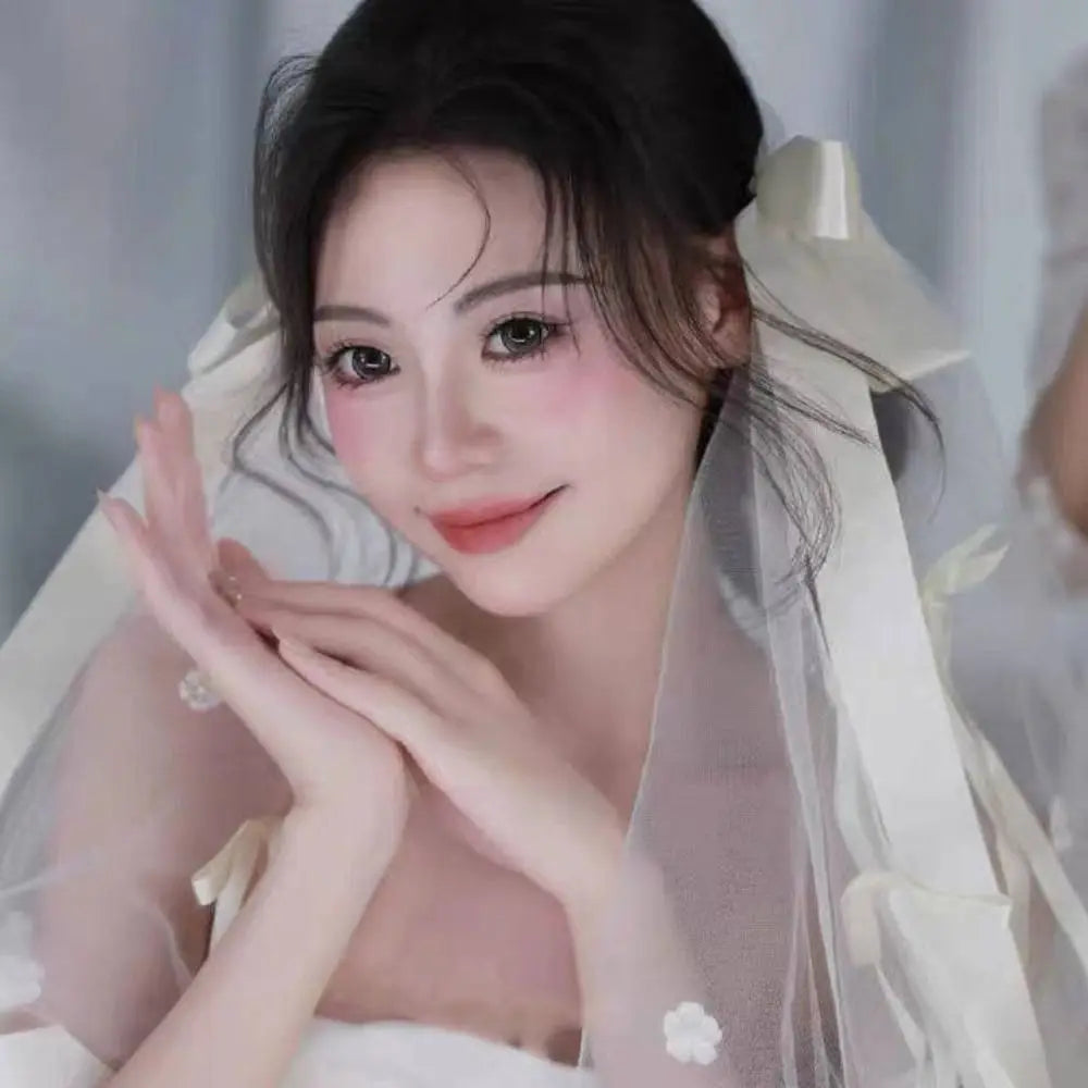 Stylish Versatile Bridal Veils Bow Tulle Bride Head Gauze Fairy White Wedding Headwear Bride Accessories