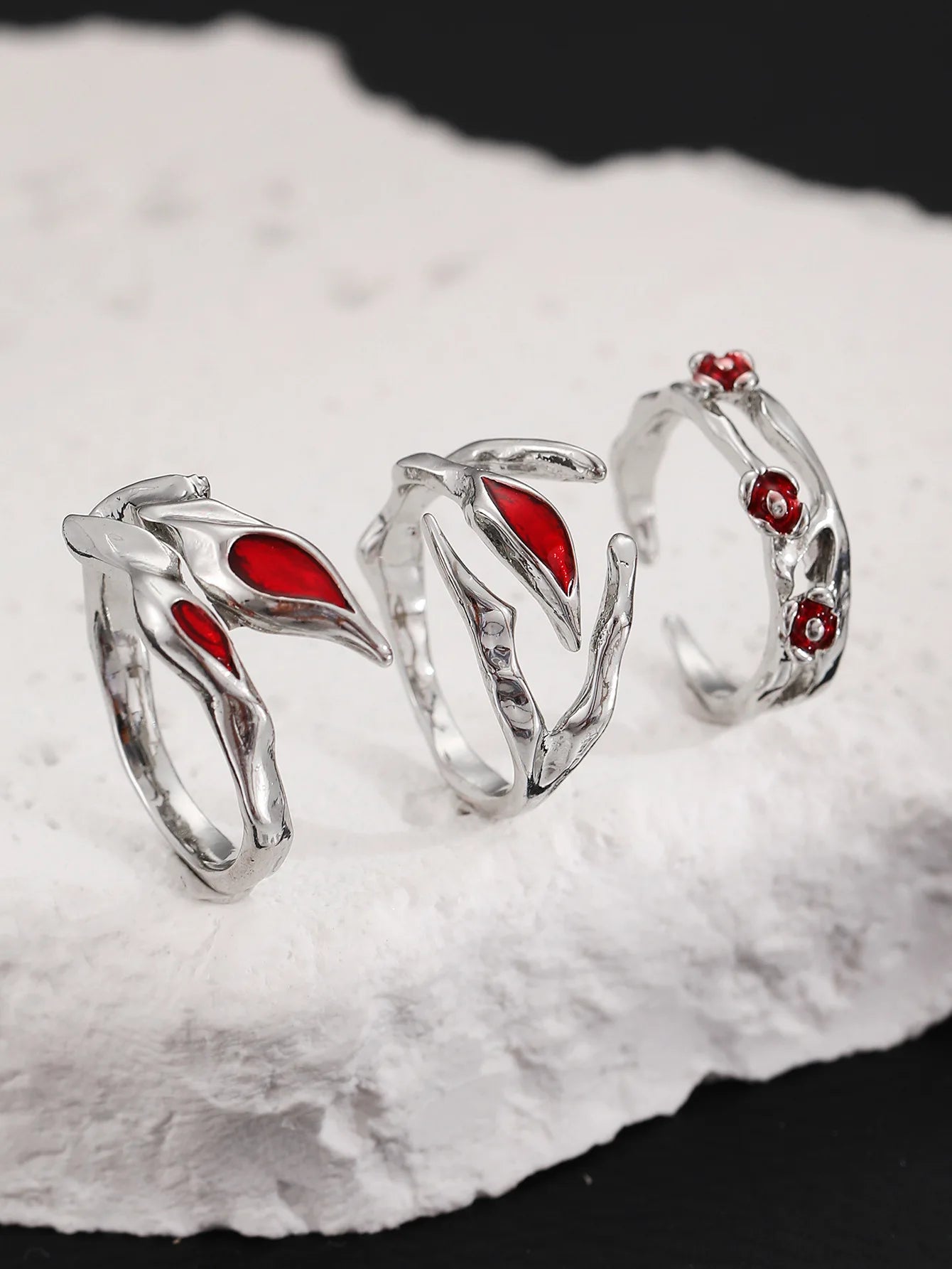 Gothic Rings irregular Darkness Red Style open ring for women index finger Ring Jewelry Gift