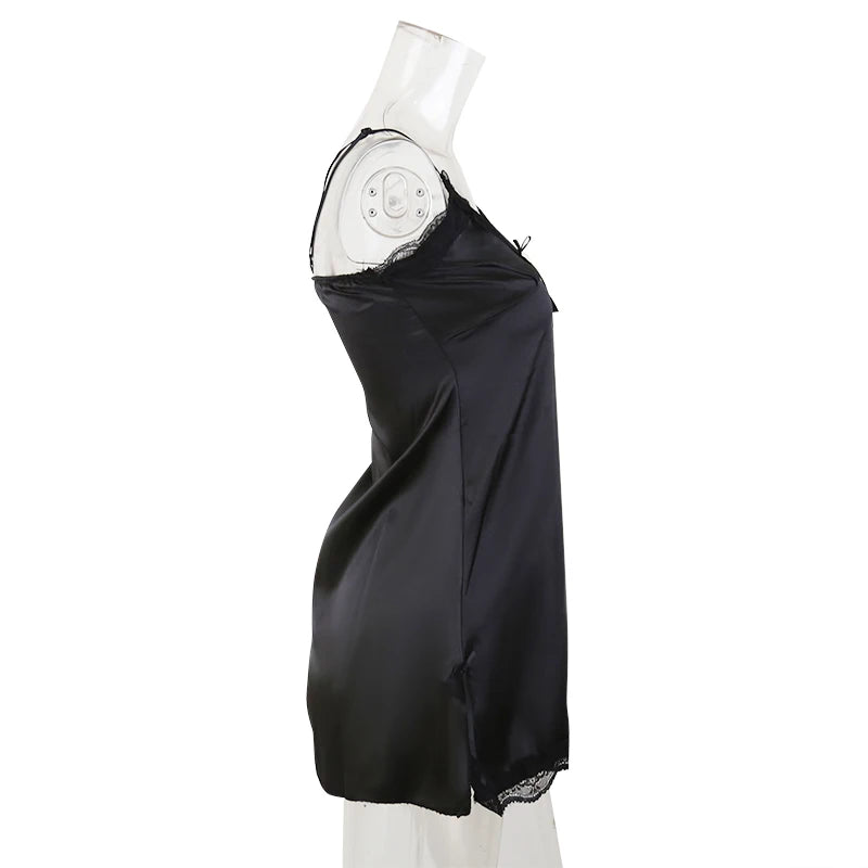 Women Sexy Lace V-neck Sleepwear Suspenders Nightdresses Female Sleeveless Nightwear Sleep Nightdress For Ladies