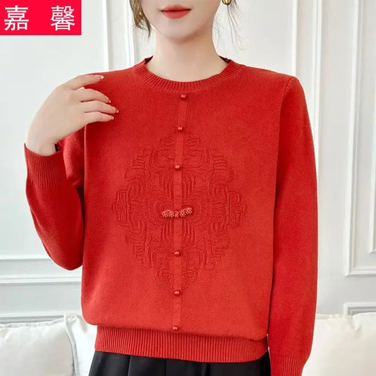 Sweater Base Women's Long-sleeved Sweater Autumn and Winter Solid Color Pullover Top