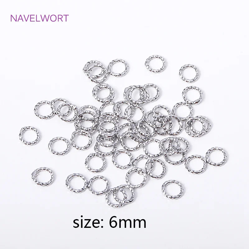 Wholesale 18K Gold Plated Brass 6/8/10/12MM Round Twist Closed Ring Connectors Accessories For DIY Jewelry Making Supplies
