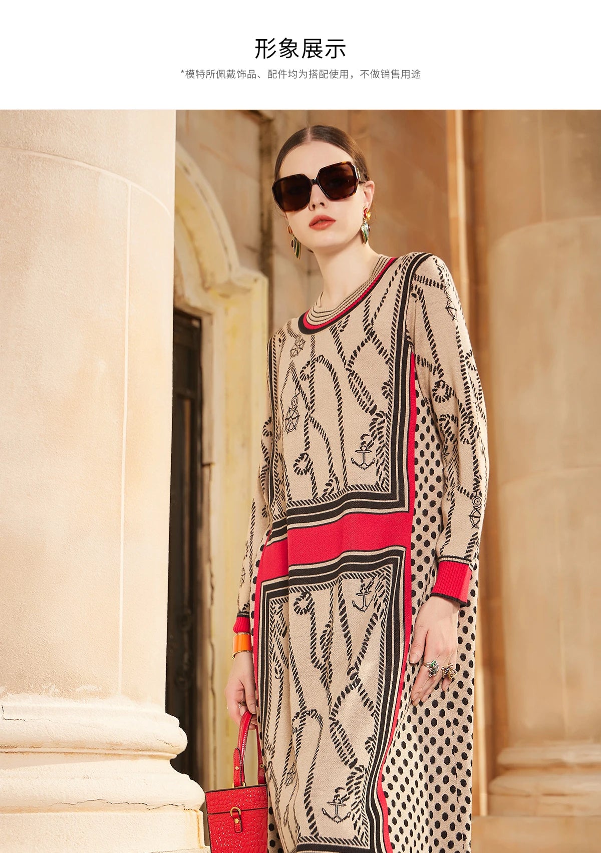 Sweater Dresses Women's Knitted Dress For Spring Autumn 2024 New Half Turtleneck Pullover Loose Thicken Warm Bottom Clothing