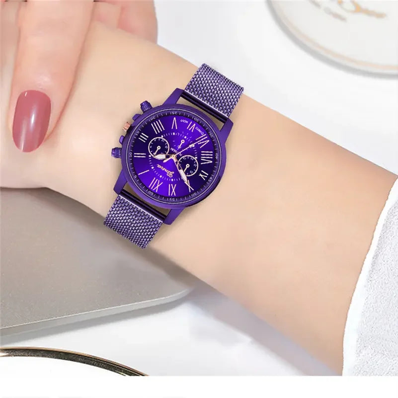 2020 Geneva Women Wristwatches Fashion Luxury Purple Watches Casual Ladies Watches Female Clock Reloj Mujer Relogio Feminino