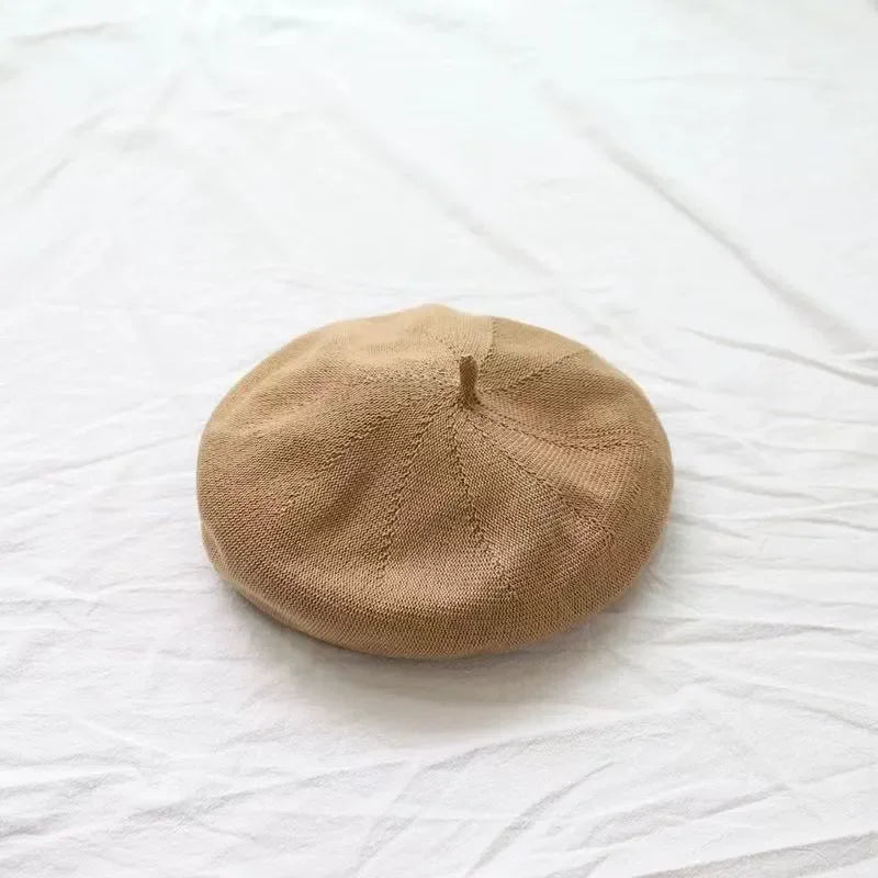 Summer Beret Hats For Women Flat Cap Knit 100% Cotton Hats Lady Girl Berets Hat Bone Female Tocas Painter Hat sun cap