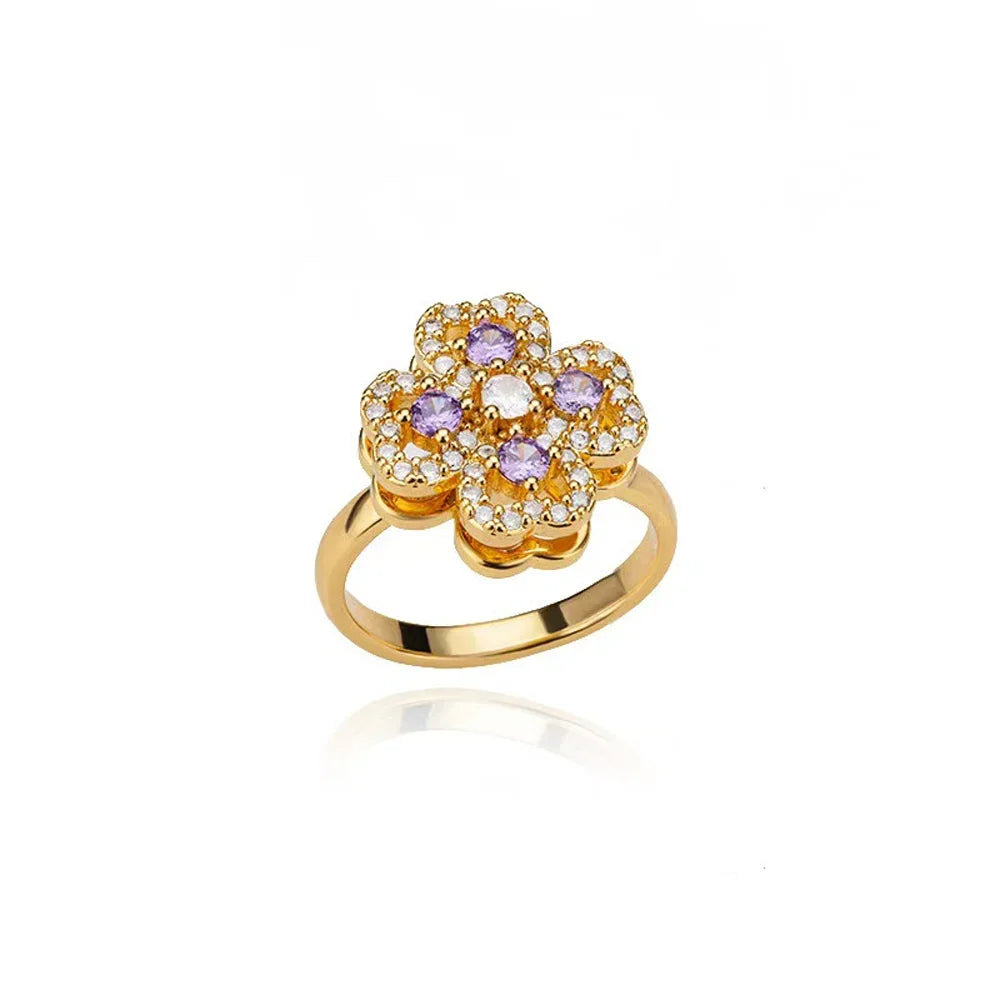 AAA Zircon Simple Geometric Ring Elegant Women's Daily Work Opening Adjustable Rings for Women Bridal Engagement Jewelry Gift