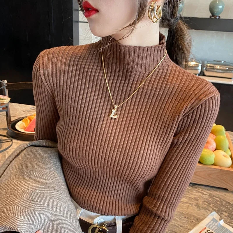 Sweater Women Autumn Winter Long Sleeve Knitted Women Sweater Pullover Slim Knit Sweater Women Tops Blusas Mujer De Moda J996