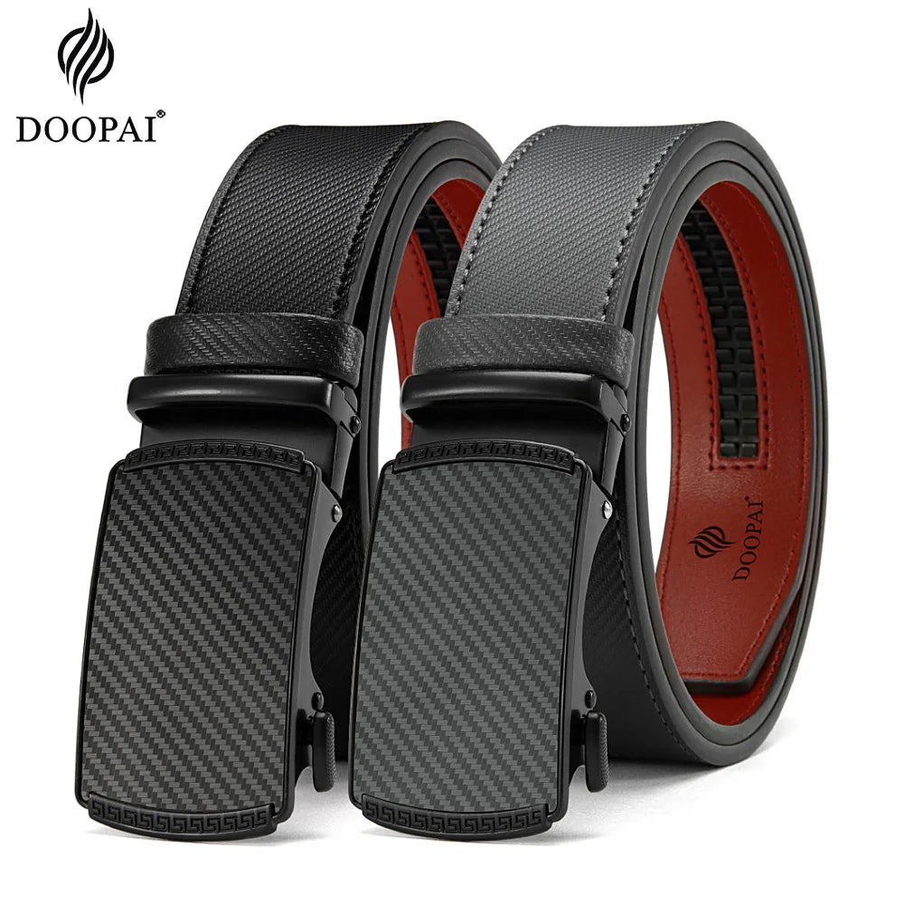 Men Belts Leather Waist Strap Male Automatic Buckle Waistband Mens High Quality Girdle Belts for Women Men Gifts 105 115  125cm