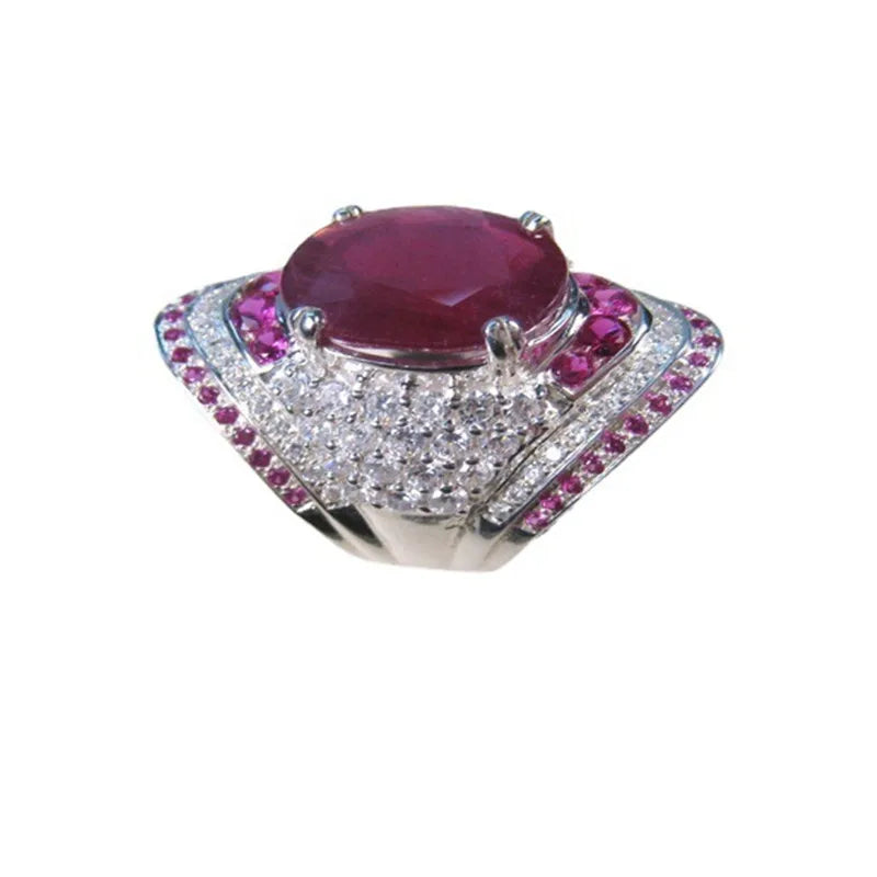 925 Sterling Silver Ruby Ring For Women Zircon Finger Rings Fashion Jewelry Gifts