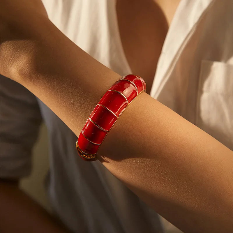 Multicolor Enamel Metal Bangles For Women New Designed Fashion Trendy Jewelry Accessories Gifts Bohemia Fancy Styles Bijoux