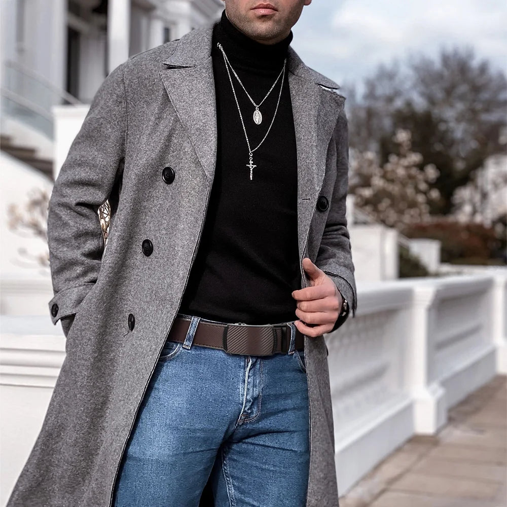 Men Belts Leather Waist Strap Male Automatic Buckle Waistband Mens High Quality Girdle Belts for Women Men Gifts 105 115  125cm