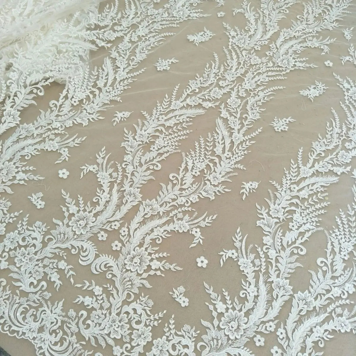 Curtain Fabric Embroidery Wedding Dress Handmade DIY Decorative Bridal Lace Fabric