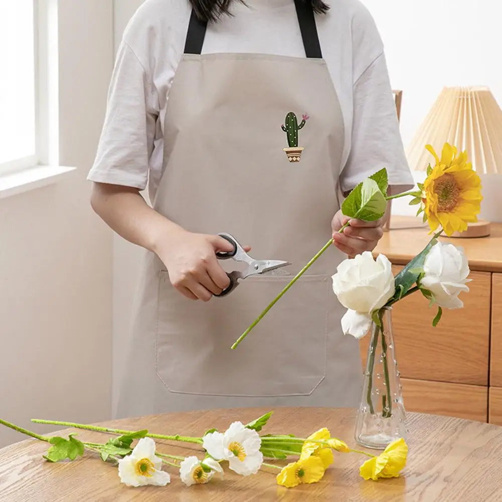 Kitchen Cooking Apron Unisex Household Solid Color Chef Waiter Barbecue Hairdresser Adult Pocket Apron Kitchen Supplies Tool
