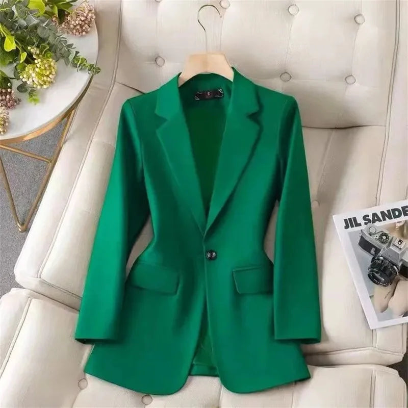 Women Blazer Office Ladies Elegant Outwear Long Sleeve Work Wear Classy Female Pink Suit African Autumn Fashion 2025 New