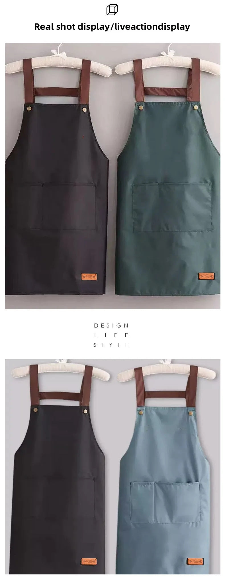 Kitchen Waterproof And Oil-resistant Apron, Work Uniform For Both Men And Women In The Catering Industry, Customizable Logo Prin