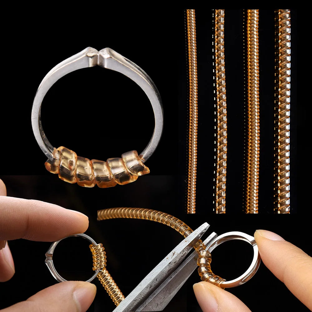 Ring Adjustable Spring Rope Resin Elastic Fastener Suitable All Rings Adjustable Tool Cuttable Invisible Seamless Spring Ropes