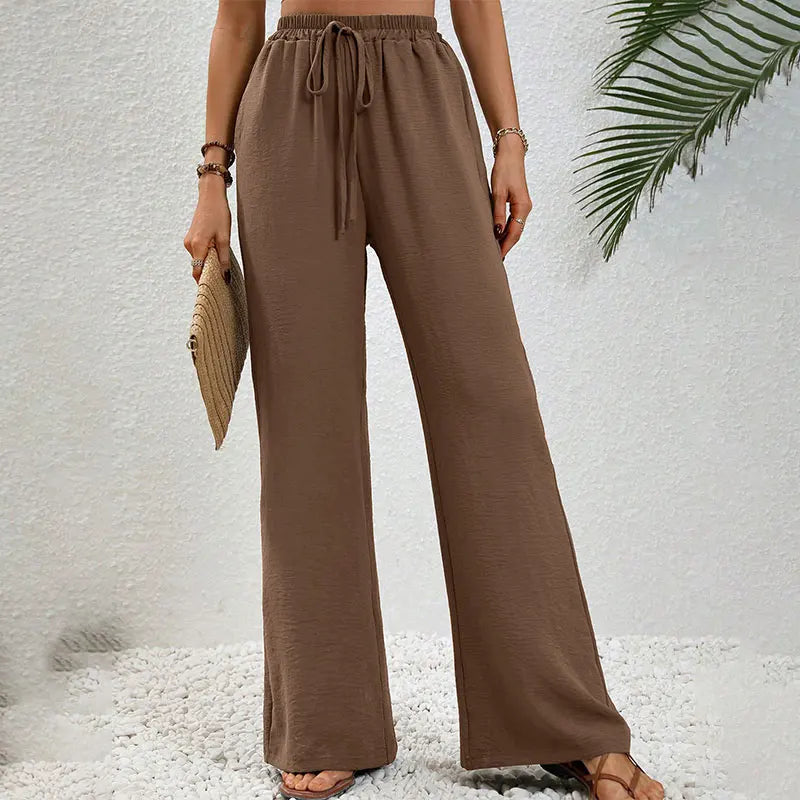 Women Trousers Summer New Fashion Streetwear Basic Straight Casual Slim Striped Pants Lady Sexy Solid Simple Versatile Trousers
