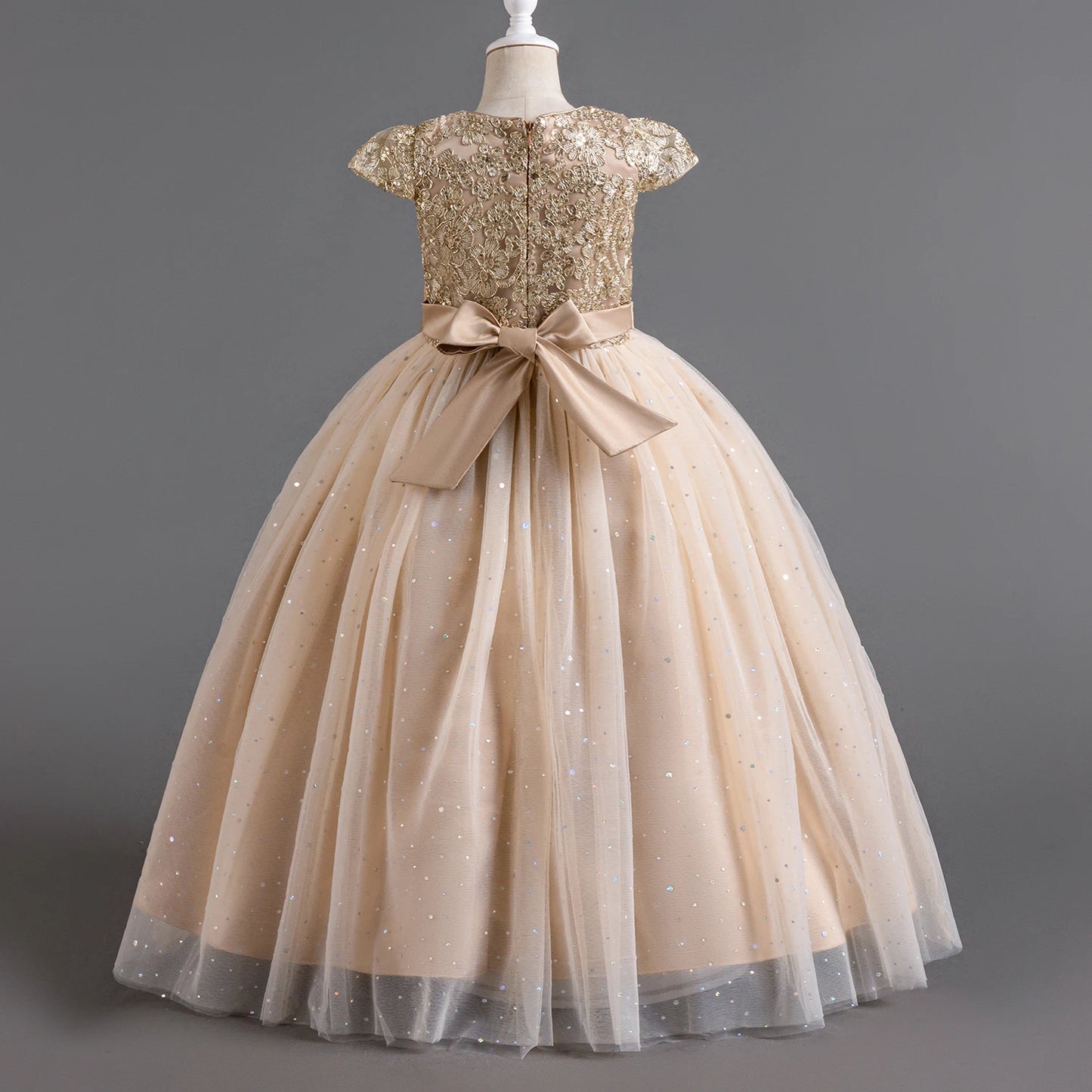 Elegant Teens Girls Dress Lace Princess Pageant Birthday Party First Communion Gowns Bridesmaid Flower Girl Dresses For Wedding