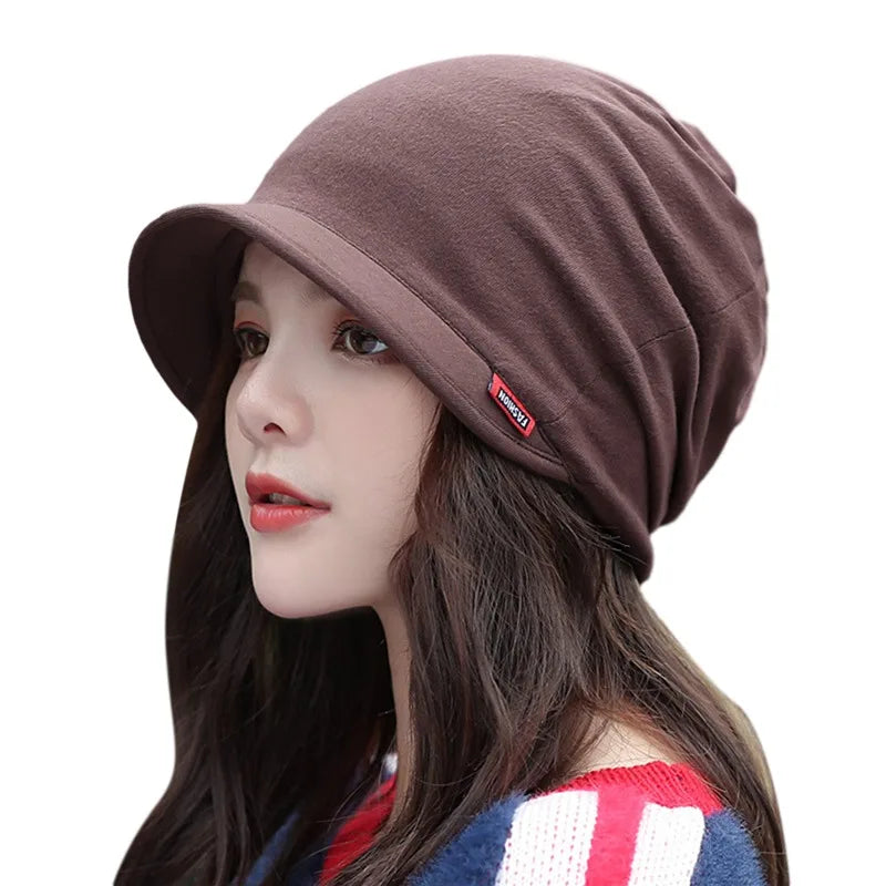 Knitted Hat Women's Autumn And Winter Head Cap Fashion Solid Color Outdoor Windproof Keep Warm Thicken Knitted Hats