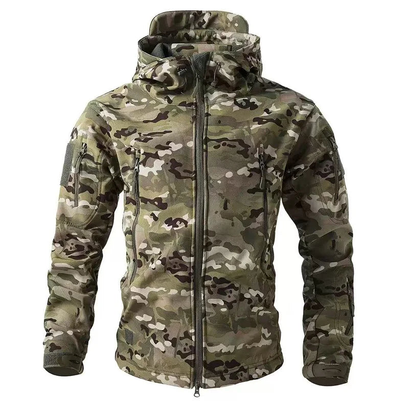 Tactical Military Men Winter Autumn Fleece Waterproof Jackets Sports Hiking Camping Climbing Outdoor Hooded Coat Hunting Combat
