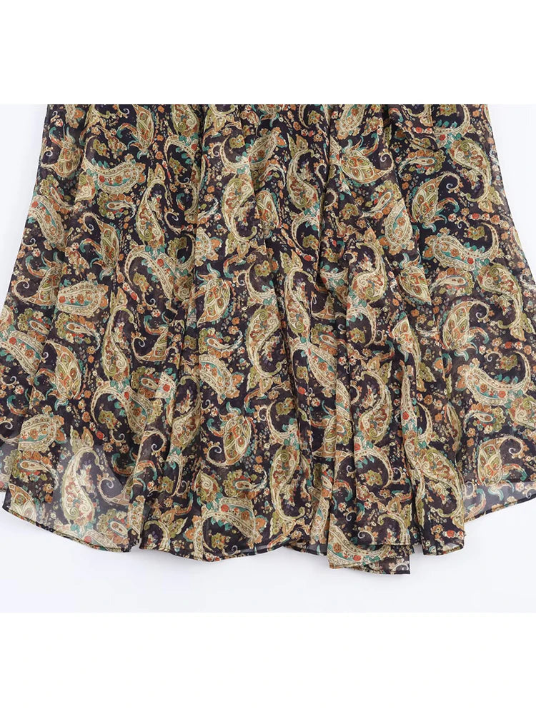 Women Wrinkle Skirts 2025 Women Summer Autumn New Fashion Leisure Print High Waist Skirts Women Elegant Party Skirts