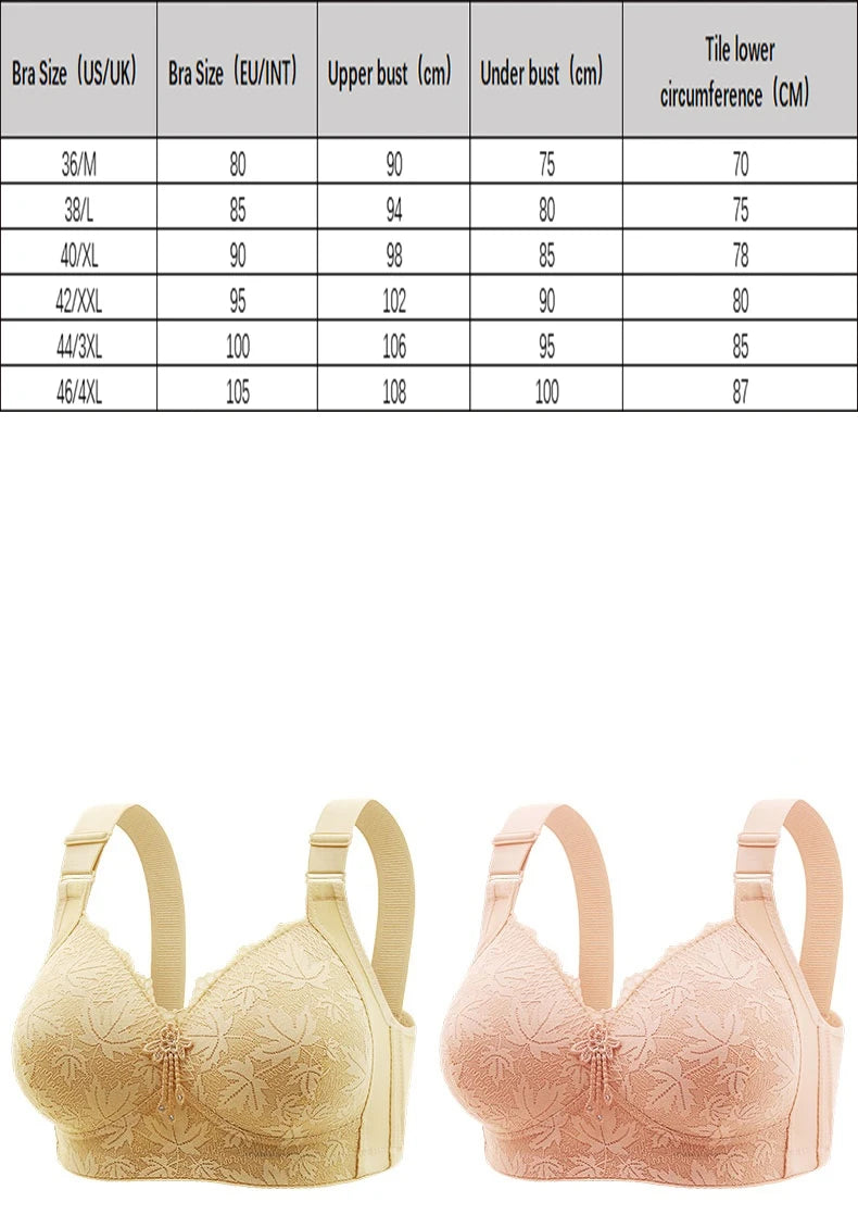 New Lace Printed Comfortable Oversized Maternity Breastfeeding Underwear With Adjustable Seamless Breathable Sexy Women's Bra