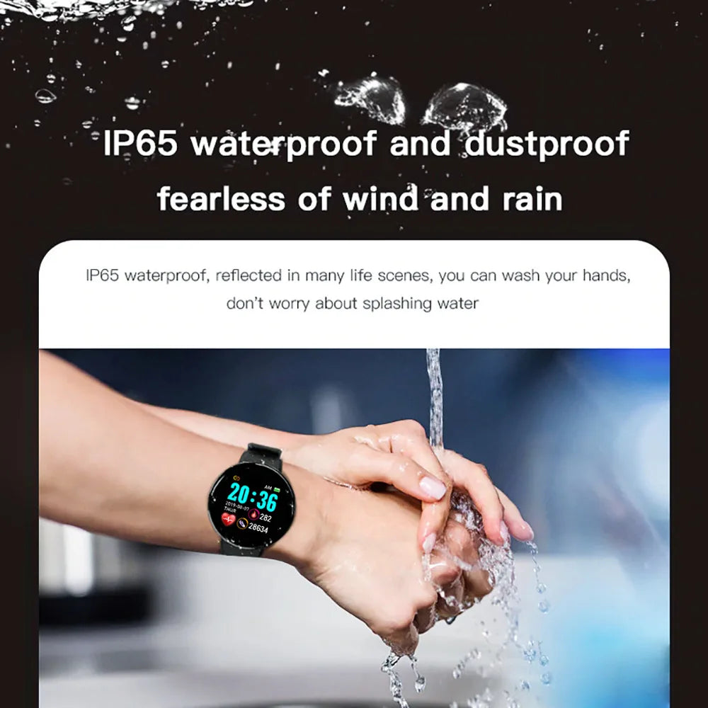 2025 New D18 Smart Watch Heart Rate Monitor Men's Women's Smartwatch Round Fitness Digital Watches for Men Women Band Bracelet