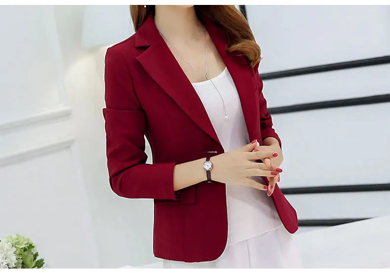 Women Blazer 2022 Formal Blazers Lady Office Work Suit Pockets Jackets Coat Slim Grey Women Blazer Femme Jackets Femme NS5261