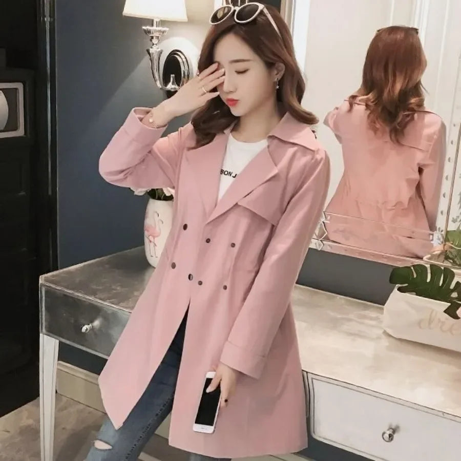 Blouson Female Coat Middle Length Women's Windbreaker Jackets Pretty Casual New in Outerwears Harajuku Great Fashion 2025 Offer