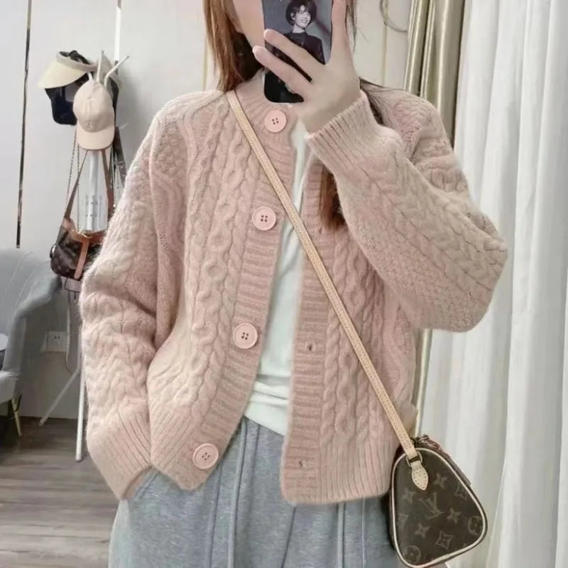 Sweater jacket early spring and autumn sweater new women's top youthful and beautiful western-style knitted cardigan