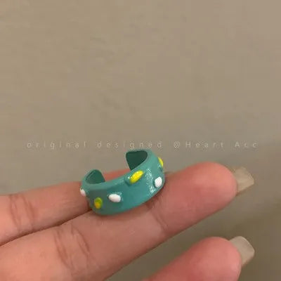 Cute and funny cartoon open rings, girl's fun personality, versatile, niche, unique design, index finger ring