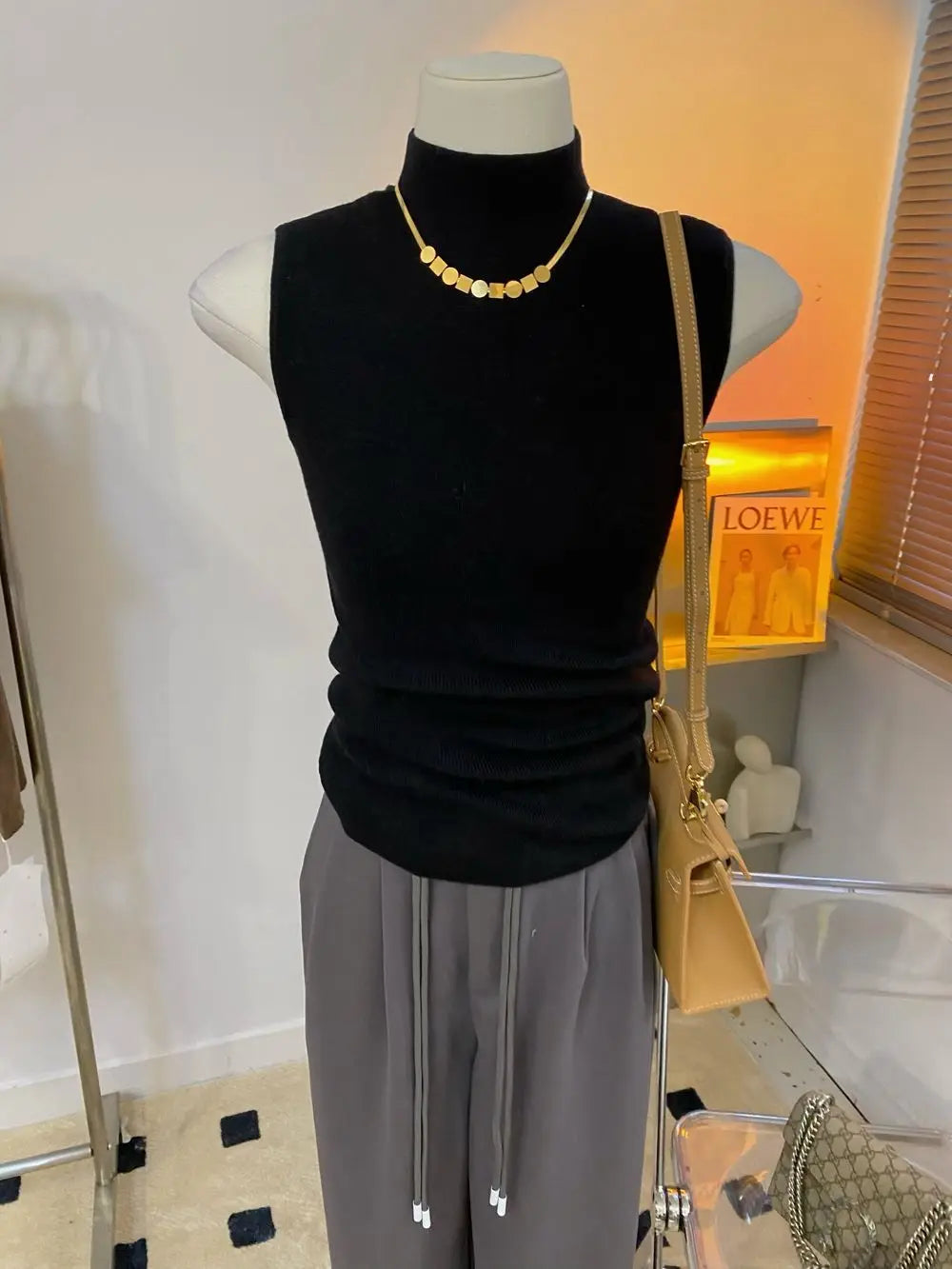 Sweater Vests Women Simple Half High Collar Fashion Autumn Basic Slim Sleeveless Sweaters All-match Ulzzang Leisure Knitting Ins