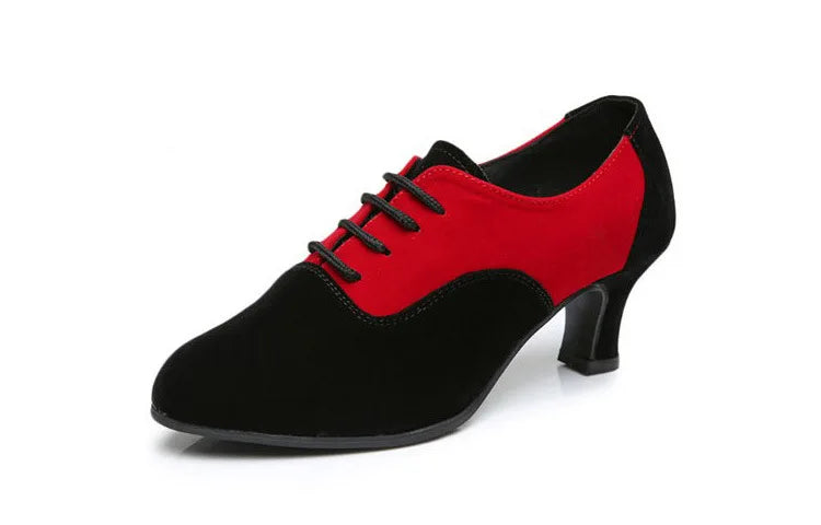 Customized Women's Adult Baotou Salsa Modern Latin Dance Shoes with A Soft Sole Canvas Surface Anti Slip Breathable Dance Shoes