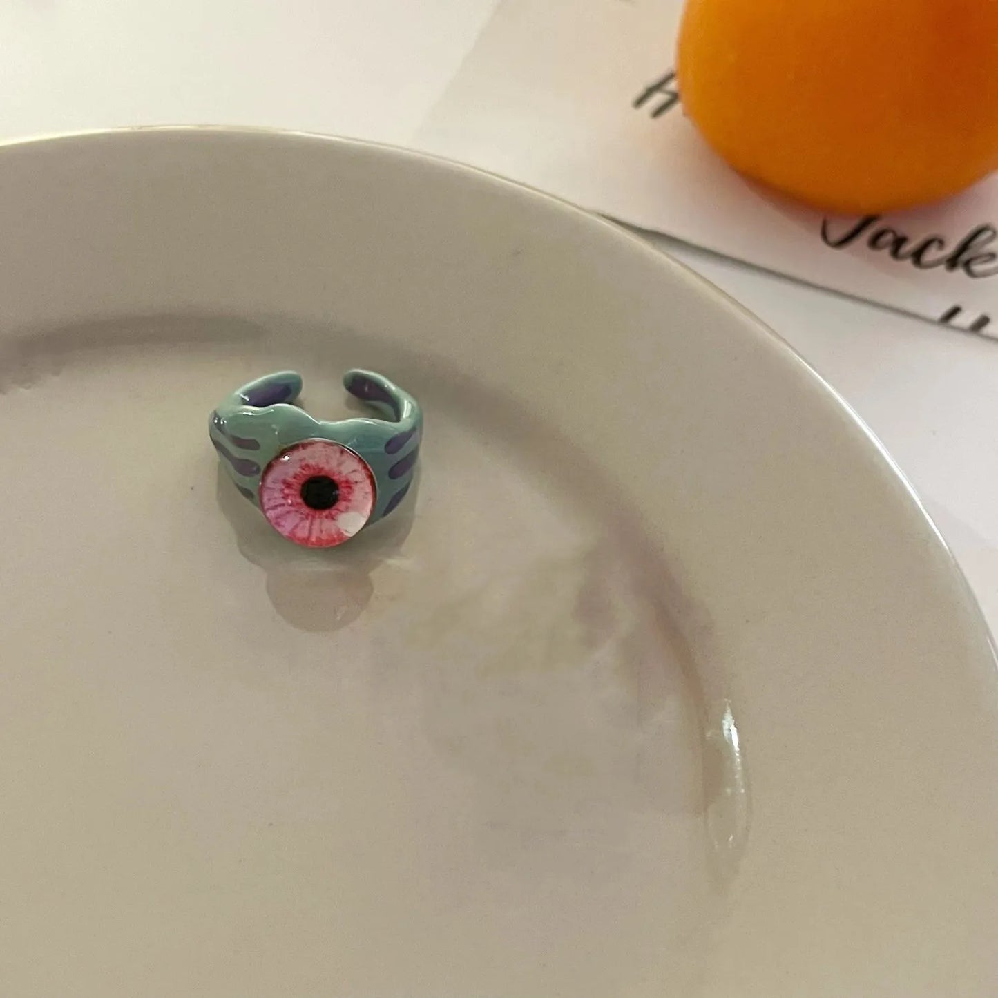 Cute and funny cartoon open rings, girl's fun personality, versatile, niche, unique design, index finger ring