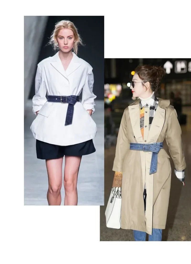 Women's Belt for Denim Waist Pin Buckle Wide Young Girls Fashion Retro Outer Wearing Accessories Shirt Skirt Decorative Belts