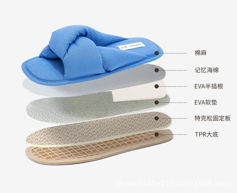 Slippers women's spring 2025 new non-slip, silent and comfortable four-season indoor home slippers women